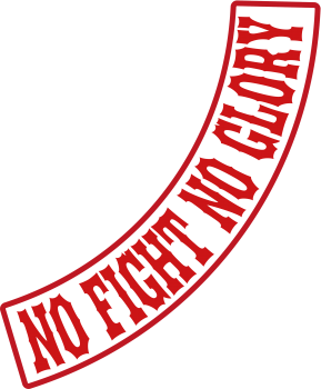 Männer Polo No Fight No Glory / schwarz-rot