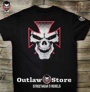 Männer T-Shirt Eiserne Kreuz Skull