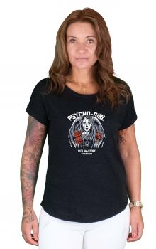 FRAUEN Long Slub Tee - Psycho Girl
