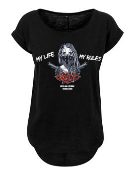 FRAUEN Long Slub Tee - my Life my Rules