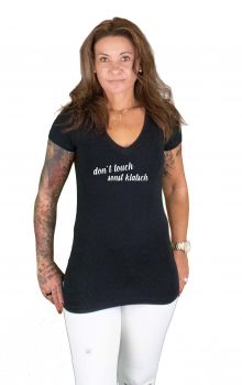 Slim Fit V-Neck-T - dont touch sonst klatsch