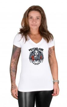 Slim Fit V-Neck-T - Psycho Girl I