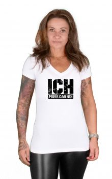 Slim Fit V-Neck-T - ich muss gar nichts