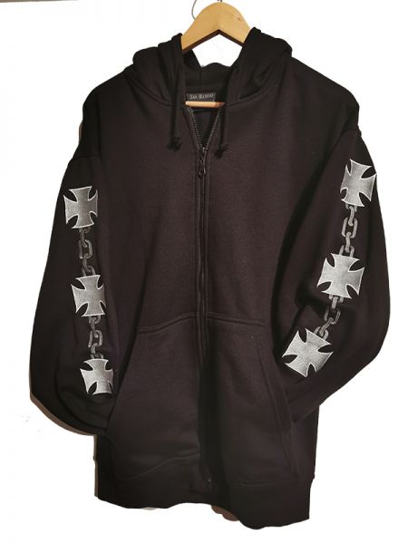 Kapuzenjacke Eiserne Kreuz + Ketten