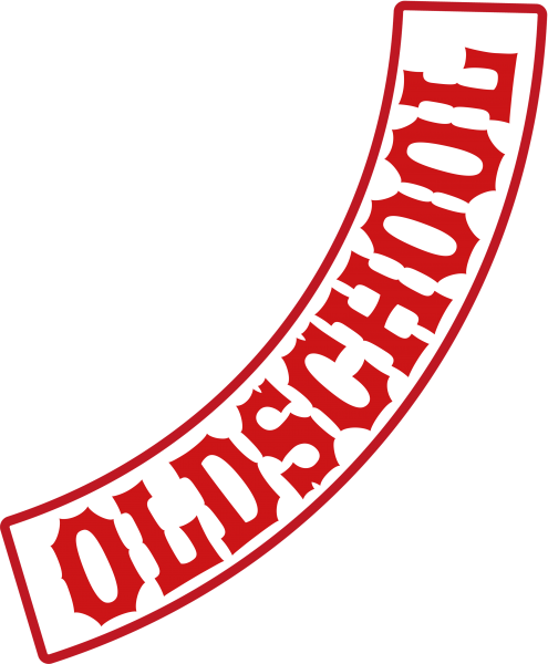 Männer Polo Oldschool / schwarz-rot