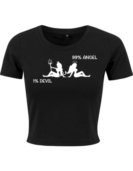 FRAUEN Halfshirt Crop Top - 99% Angel 1% Devil - Kopie