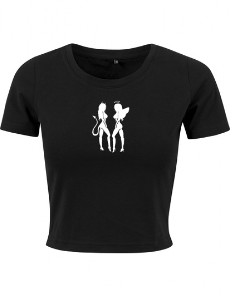 FRAUEN Halfshirt Crop Top - Engel Teufel - Kopie