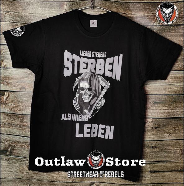 Männer T-Shirt Lieber stehend sterben als kniend leben