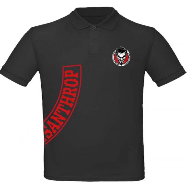 Männer Polo Misanthrop / schwarz-rot