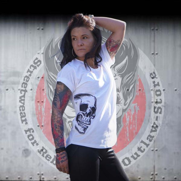 FRAUEN Long Slub Tee - Skull