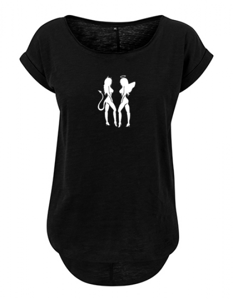 FRAUEN Long Slub Tee - Angel Devil