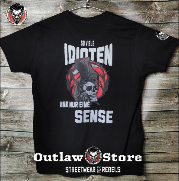 Männer T-Shirt So viele Idioten und nur eine Sense