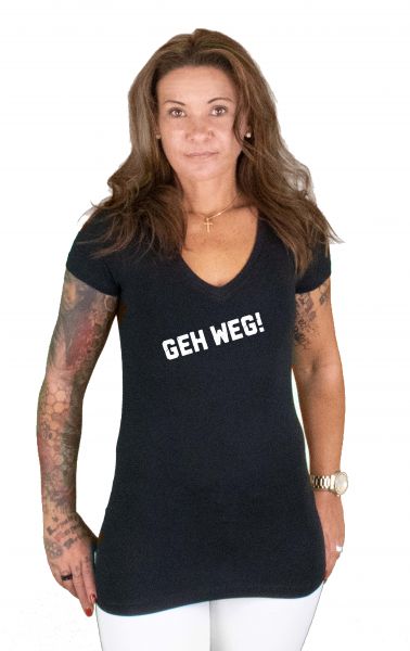 Slim Fit V-Neck-T - geh weg