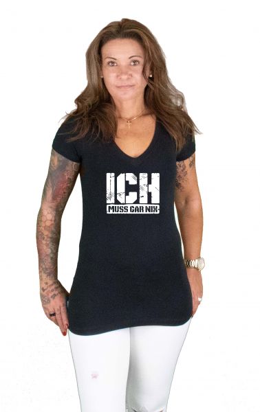 Slim Fit V-Neck-T - ich muss gar nichts