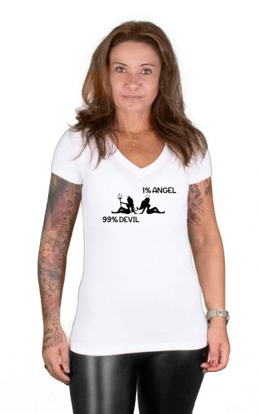 Slim Fit V-Neck-T - Angel - Devil