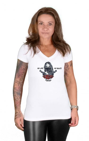 Slim Fit V-Neck-T - my Life my Rules
