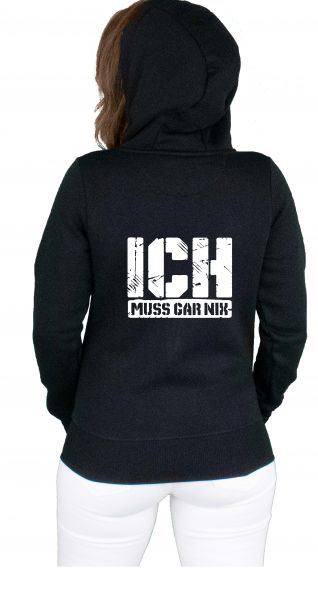 FRAUEN Cropped Zoodie - ich MUSS gar nichts