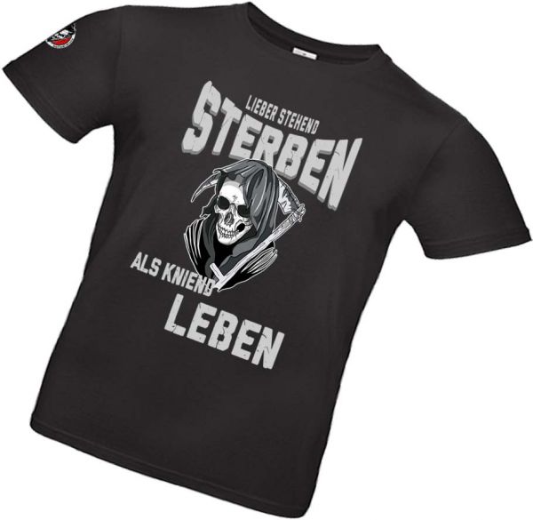 Männer T-Shirt lieber knieend sterben