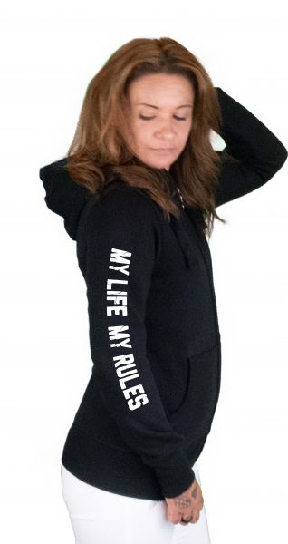 FRAUEN Cropped Zoodie - MY LIFE MY RULES