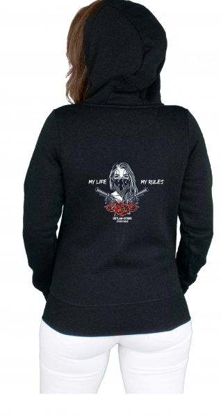 FRAUEN Cropped Zoodie - MY LIFE MY RULES